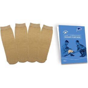 Cotton Prosthetic Stump Socks – BK, 1 PLY, Light Compression, Soft, Thin, Amputee Socks, Taiwan Excellence, 4 PCS