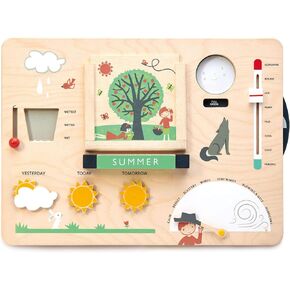 Tender Leaf Toys - Weather Watch - Educational Wooden Weatherboard for Kids - Perfect Climate Teaching Toy Station for Kids to Play and Learn for Age 3+