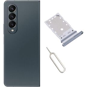 for Samsung Galaxy Z Fold 4 5G Dual SIM Card Tray Card Holder Slot Replacement Parts + Open Eject Pin (Black)