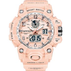 Women’s Digital Watch Waterproof Sport Watch Analog Wristwatch Military Tactical Watches LED Luminous Alarm Stopwatch Dual Time Wrist Watches
