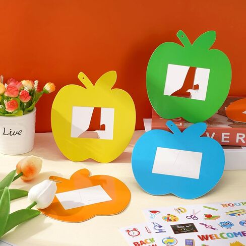 Whaline Back to School Picture Frame Craft Kits 30Pcs Apple Shaped Photo Frames 10 Sheets First Day of School Stickers Decals for Home School Classroom Games Activities Party Decoration in Saudi Arabia