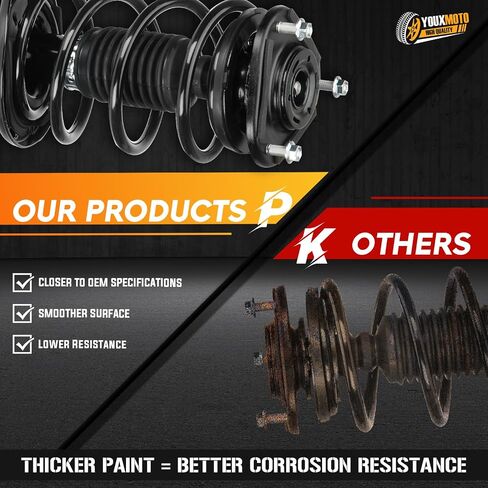 Front Complete Coil Spring Strut Assembly Shock Absorbers Compatible with Toyota Corolla L4 (Excludes Sport suspension) 2014-2019, 172990 172989 in Saudi Arabia