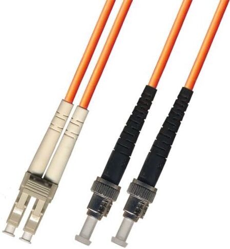 0.3 Meter (1 Foot) 10Gb OM3 Multimode Duplex Fiber Optic Cable (50/125) - LC to ST - Aqua in Saudi Arabia