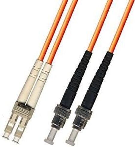0.3 Meter (1 Foot) 10Gb OM3 Multimode Duplex Fiber Optic Cable (50/125) - LC to ST - Aqua in Saudi Arabia