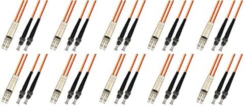 0.3 Meter (1 Foot) 10Gb OM3 Multimode Duplex Fiber Optic Cable (50/125) - LC to ST - Aqua in Saudi Arabia