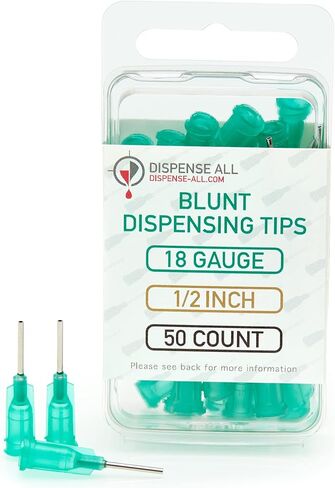 18 Gauge 1/2 Inch Blunt Tipped Dispensing Needle, Luer Lock, 10 Count in Saudi Arabia