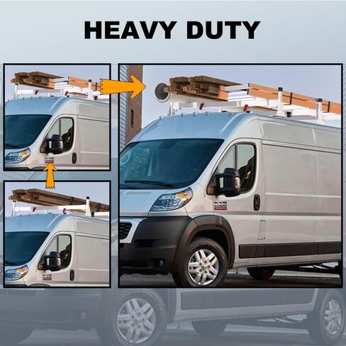 رفوف سلم سقف فان، رفوف البضائع شديدة التحمل مناسبة لرام بروماستر سيتي 2015-2023، أبيض، 3 قضبان in Kuwait