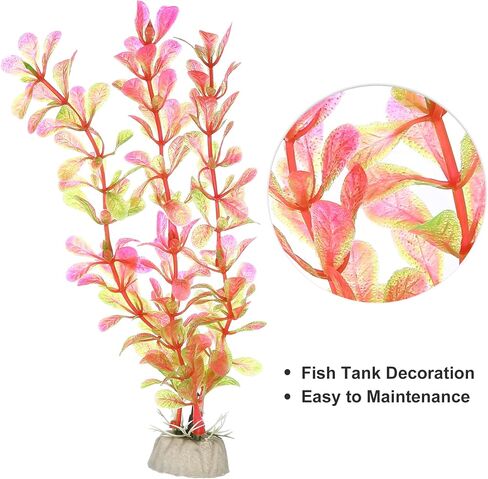 VOCOSTE 1 Pcs Fish Tank Aquarium Decorations Artificial Plants, Artificial Water Plants for Aquarium, Pink, 7.28" in Saudi Arabia