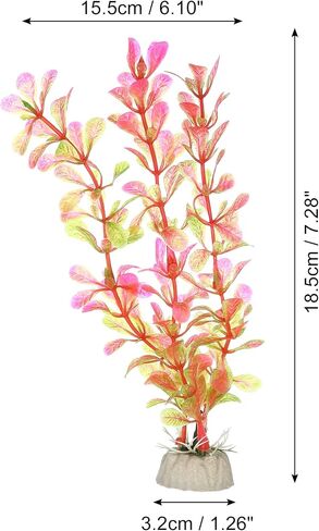 VOCOSTE 1 Pcs Fish Tank Aquarium Decorations Artificial Plants, Artificial Water Plants for Aquarium, Pink, 7.28" in Saudi Arabia
