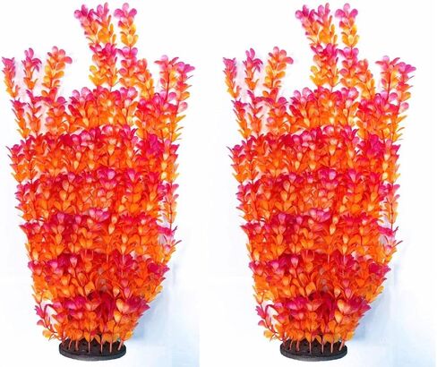 Artificial Natural Aquarium Plant Decoration 2pk Bundles. 15 Styles. Extra Large, 22.5in - 26in Tall. Weighted Base. Safe for All Types of Fish. (Natural #1-2pk) in Saudi Arabia