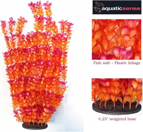 Artificial Natural Aquarium Plant Decoration 2pk Bundles. 15 Styles. Extra Large, 22.5in - 26in Tall. Weighted Base. Safe for All Types of Fish. (Natural #1-2pk) in Saudi Arabia