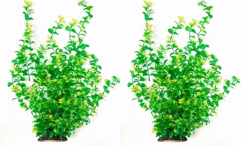 Artificial Natural Aquarium Plant Decoration 2pk Bundles. 15 Styles. Extra Large, 22.5in - 26in Tall. Weighted Base. Safe for All Types of Fish. (Natural #1-2pk) in Saudi Arabia