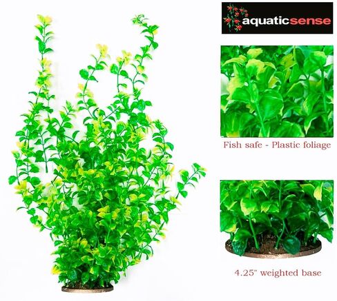 Artificial Natural Aquarium Plant Decoration 2pk Bundles. 15 Styles. Extra Large, 22.5in - 26in Tall. Weighted Base. Safe for All Types of Fish. (Natural #1-2pk) in Saudi Arabia