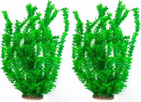 Artificial Natural Aquarium Plant Decoration 2pk Bundles. 15 Styles. Extra Large, 22.5in - 26in Tall. Weighted Base. Safe for All Types of Fish. (Natural #1-2pk) in Saudi Arabia
