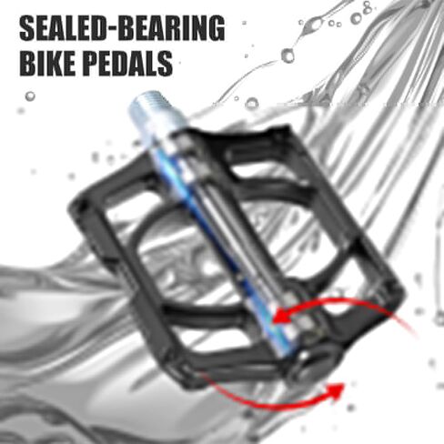 Mountain Bike Pedals and 2pcs Mountain Bike Belt, with Foot Belt, Non-Slip Lightweight Nylon Fiber Bicycle Platform Pedals, Grip Firmly Adjustable Machined Removable Back Pedal in Saudi Arabia