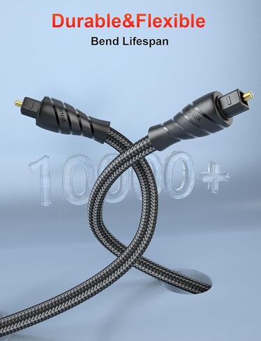 كابل الصوت البصري الرقمي Toslink ذكر إلى ذكر كابلات الألياف الضوئية المتوافقة مع المسرح المنزلي، شريط الصوت، أجهزة التلفاز/مكبرات الصوت/أنظمة هاي فاي (3.3 قدم/1 متر) in Kuwait