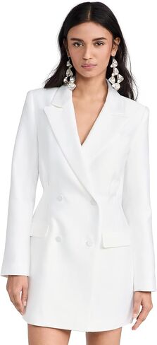 Self Portrait Women's White Taffeta Tailored Mini Dress in Kuwait