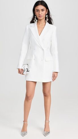 Self Portrait Women's White Taffeta Tailored Mini Dress in Saudi Arabia