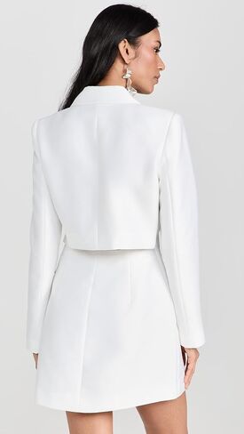 Self Portrait Women's White Taffeta Tailored Mini Dress in Kuwait