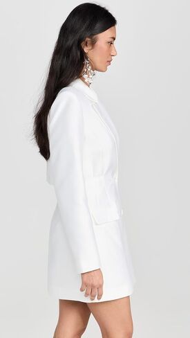 Self Portrait Women's White Taffeta Tailored Mini Dress in Kuwait