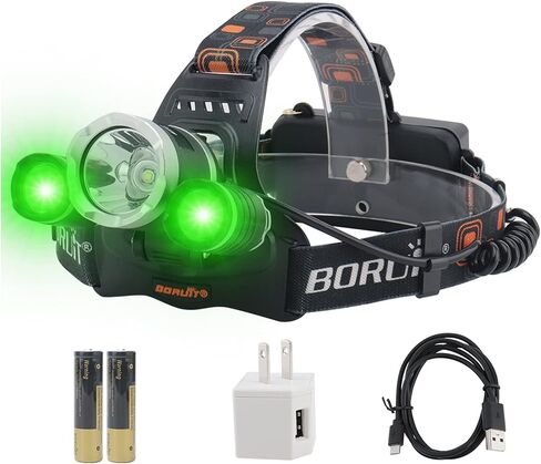 BORUIT RJ-3000 LED Rechargeable Headlamp,3 Modes White and Red LED Hunting Headlamps,5000 Lumens Tactical Flashlight Red Light Head Lamp for Running Camping Hiking Fishing in Saudi Arabia
