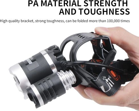 BORUIT RJ-3000 LED Rechargeable Headlamp,3 Modes White and Red LED Hunting Headlamps,5000 Lumens Tactical Flashlight Red Light Head Lamp for Running Camping Hiking Fishing in Saudi Arabia