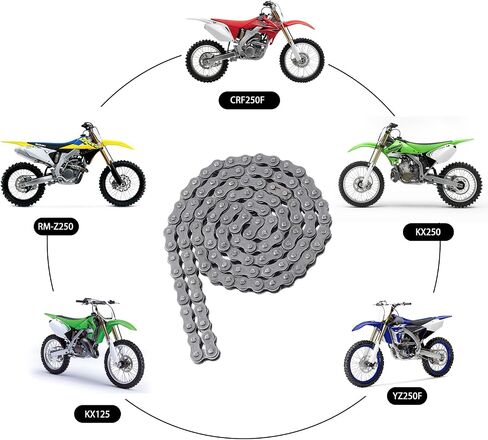 KAMIER 520 محرك سلسلة 114 وصلات قواطع مع وصلة رئيسية لـ CRF250R CRF450R YZ250F YZ450F سوزوكي DRZ250 RMZ250 Kawasaki KX250 KX450F 250cc 300cc Pit Dirt Bike Motorcycle ATV 4 Wheeler Quad Parts in Kuwait