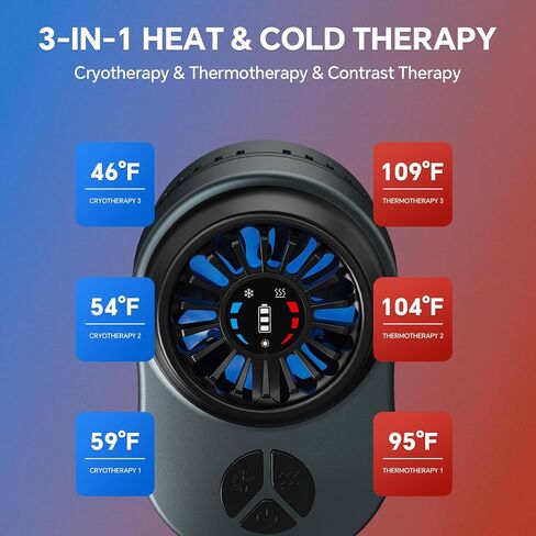 Heat Cold Therapy Machine 3-in-1 Instant Cryotherapy Ice Therapy Machine Systerm for Pain Relief, Aches and Sport Muscle Recovery, Cooling & Heating & Contrast Therapy 3 Modes, Grey, 1 Pcs in Saudi Arabia