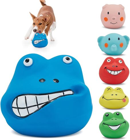 ألعاب الكلاب التي تصدر صوت صرير، ألعاب التسنين المطاطية الناعمة المتينة، ألعاب المضغ التفاعلية، ألعاب الجرو التي تصدر صريرًا مع وجه مضحك للكلاب الصغيرة والمتوسطة، 6 قطع in Kuwait