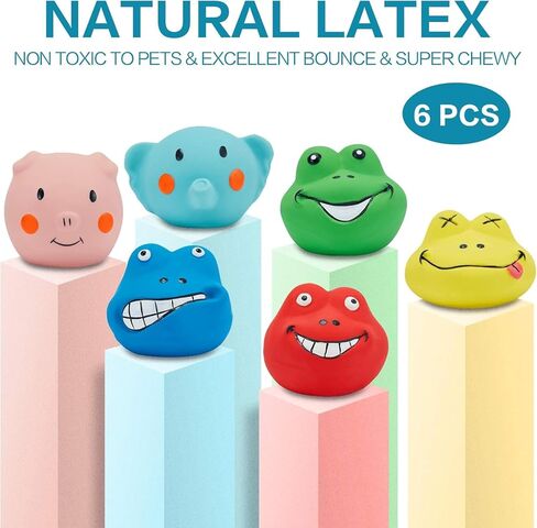 ألعاب الكلاب التي تصدر صوت صرير، ألعاب التسنين المطاطية الناعمة المتينة، ألعاب المضغ التفاعلية، ألعاب الجرو التي تصدر صريرًا مع وجه مضحك للكلاب الصغيرة والمتوسطة، 6 قطع in Kuwait