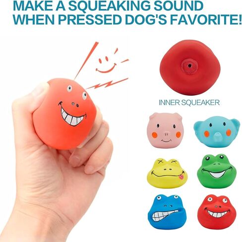 ألعاب الكلاب التي تصدر صوت صرير، ألعاب التسنين المطاطية الناعمة المتينة، ألعاب المضغ التفاعلية، ألعاب الجرو التي تصدر صريرًا مع وجه مضحك للكلاب الصغيرة والمتوسطة، 6 قطع in Kuwait
