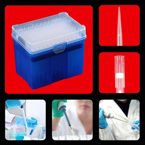نصائح ماصة 1000μL - 1 مل نصائح ماصة معقمة نصائح ماصة قابلة للتعقيم تناسب VWR وGilson Pipette 96 نصيحة/رف in Kuwait