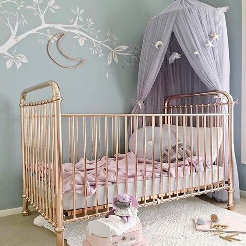 Mosquitos Net Bed Canopy for Girls, Round Dome Hanging Mosquitos Net Summer for Home Travel for Baby Kid Bedroom, Elegent Princess Mesh Bed Netting Canopy (Pink) (Gray) in Saudi Arabia