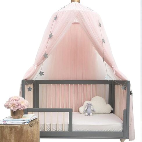 Mosquitos Net Bed Canopy for Girls, Round Dome Hanging Mosquitos Net Summer for Home Travel for Baby Kid Bedroom, Elegent Princess Mesh Bed Netting Canopy (Pink) (Gray) in Saudi Arabia
