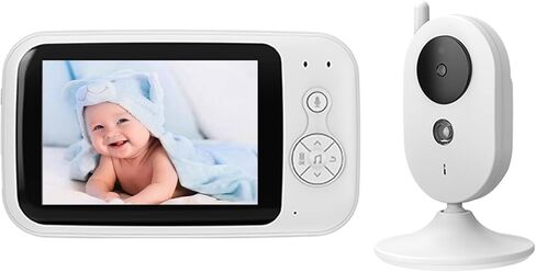 جهاز مراقبة الطفل مع كاميرا وفيديو صوتي، جهاز مراقبة الطفل بدون واي فاي 3.2 بوصة مع دوران إمالة، وضع VOX، رؤية ليلية، محادثة ثنائية الاتجاه، تذكير للتغذية، درجة الحرارة، تهويدة، نطاق 1000 قدم in Kuwait