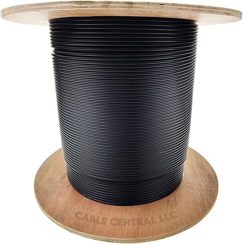 2 كابل ألياف بصرية داخلي/خارجي، OS2 9/125 وضع فردي، كورنينج، أسود، مصنف للناهض، بكرة، 2000 قدم in Kuwait