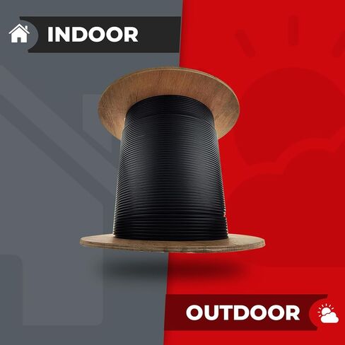 2 كابل ألياف بصرية داخلي/خارجي، OS2 9/125 وضع فردي، كورنينج، أسود، مصنف للناهض، بكرة، 2000 قدم in Kuwait