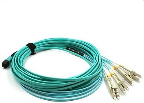 1M MPO/MTP إلى 8 x LC (4 دوبلكس) 8 كابلات فرعية، QSFP 40GBase-SR4، كابل ألياف بصرية OM4 Fanout - أكوا، 1 متر in Kuwait