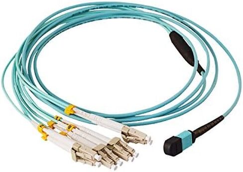1M MPO/MTP إلى 8 x LC (4 دوبلكس) 8 كابلات فرعية، QSFP 40GBase-SR4، كابل ألياف بصرية OM4 Fanout - أكوا، 1 متر in Kuwait
