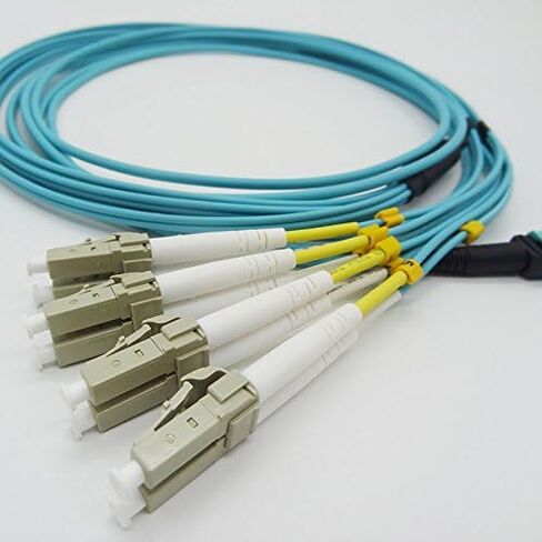 1M MPO/MTP إلى 8 x LC (4 دوبلكس) 8 كابلات فرعية، QSFP 40GBase-SR4، كابل ألياف بصرية OM4 Fanout - أكوا، 1 متر in Kuwait