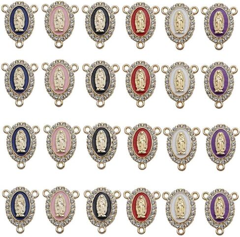 90 Pcs Antique Silver Jesus Mary Religious Benedict Medallion Mexican Spacer Beads Charms Pendants for Jewelry Making DIY Rosary Necklace Bracelet (M716) in Saudi Arabia