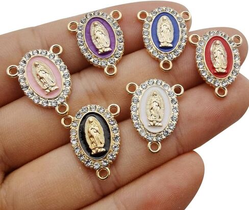 90 Pcs Antique Silver Jesus Mary Religious Benedict Medallion Mexican Spacer Beads Charms Pendants for Jewelry Making DIY Rosary Necklace Bracelet (M716) in Saudi Arabia