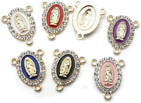90 Pcs Antique Silver Jesus Mary Religious Benedict Medallion Mexican Spacer Beads Charms Pendants for Jewelry Making DIY Rosary Necklace Bracelet (M716) in Saudi Arabia