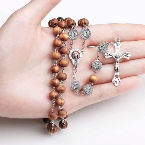 90 Pcs Antique Silver Jesus Mary Religious Benedict Medallion Mexican Spacer Beads Charms Pendants for Jewelry Making DIY Rosary Necklace Bracelet (M716) in Saudi Arabia