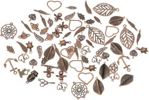 100g Mixed Charms Pendants Assorted DIY Antique Bronze Charms Pendant for Crafting Bracelet Necklace Jewelry Findings Jewelry Making Accessory in Saudi Arabia