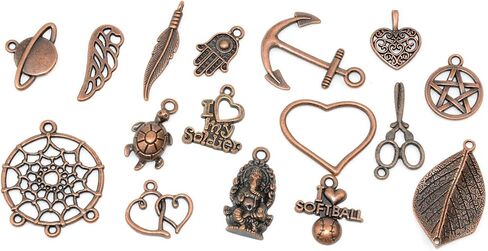 100g Mixed Charms Pendants Assorted DIY Antique Bronze Charms Pendant for Crafting Bracelet Necklace Jewelry Findings Jewelry Making Accessory in Saudi Arabia