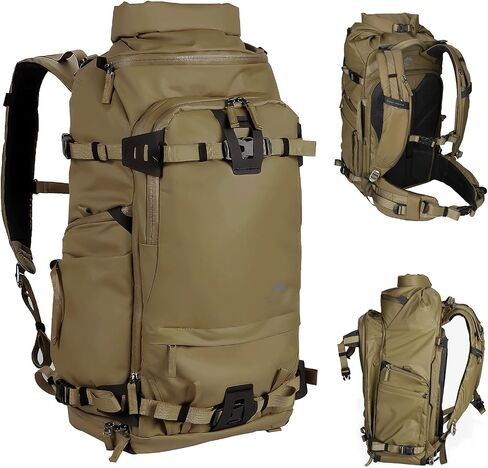 Tenzing 30L Water Resistant Large Travel Camera Backpack 14 inch Laptop Compartment with Rain Cover Fits DSLR, DSLR Cameras, Drone, Lenses,Tripod Brown in Saudi Arabia