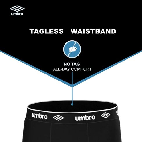 Umbro Performance Boxer Briefs for Men Pack of 6 - Breathable Comfortable Mens Boxer Briefs, Moisture Wicking Mens Underwear (US, Alpha, Small, Regular, Regular, Black/Royal/Vermillion) in Saudi Arabia