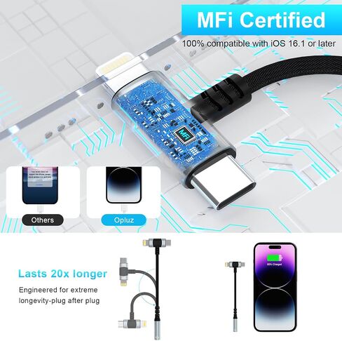 2 Pack Type-C & Lightning to 3.5mm Audio Headphone Adapter, 2 in 1 HiFi Audio Earbus Adapter for iPhone,USB C Devices, MFi Certified iPhone Headphone Adapter USB C Dongle for iPhone 15 14 13,Samsung in Saudi Arabia