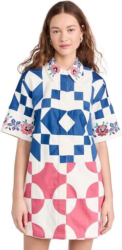 Sea Women's Tanya Patchwork Short Sleeve Dress in Saudi Arabia